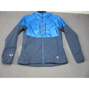 Mountain Hardwear Jacket Womens Medium Blue Excellent Kor Strata Alpine Hooded